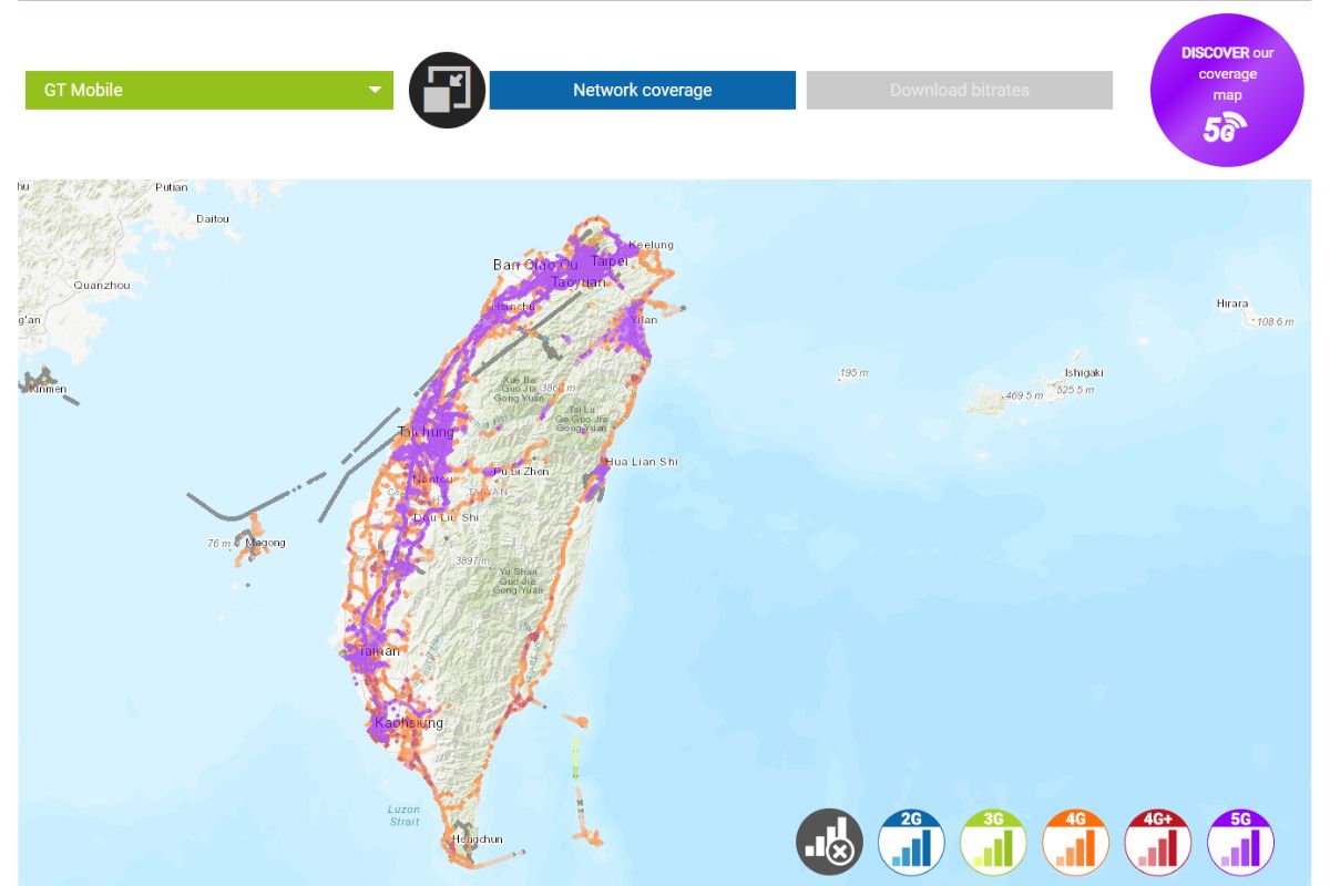 Taiwan Mobile Coverage